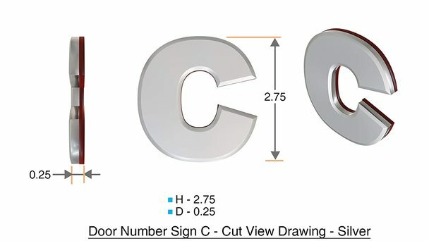 1 PCS – Apartment Number Sign/Mailbox Number Sign,. Letter C ….ref0420