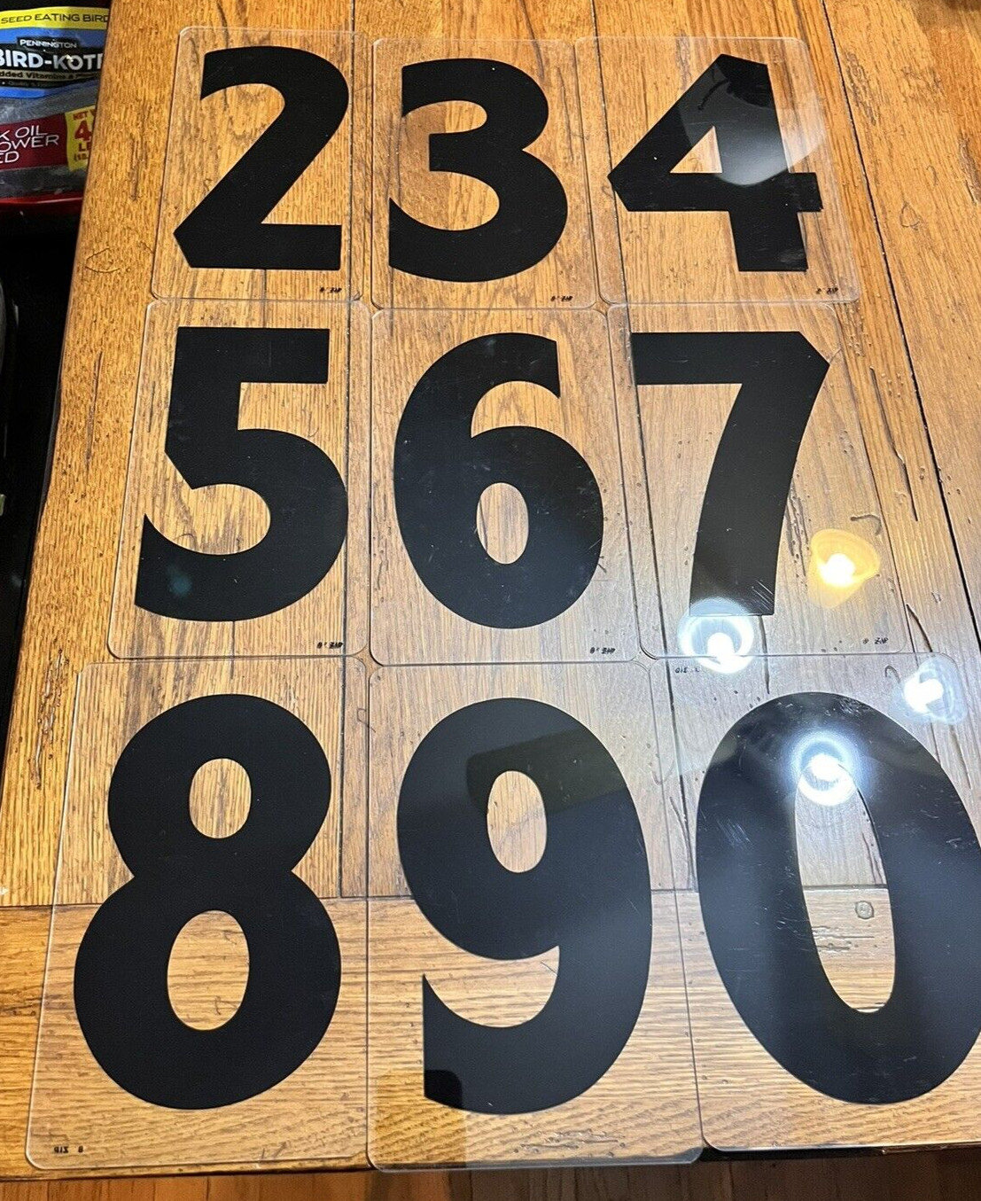 SET OF 9- 8 INCH ZIP NUMBER CHANGEABLE OUTDOOR SIGNAGE NUMBERS 2,3,4,5,6,7,8,9,0