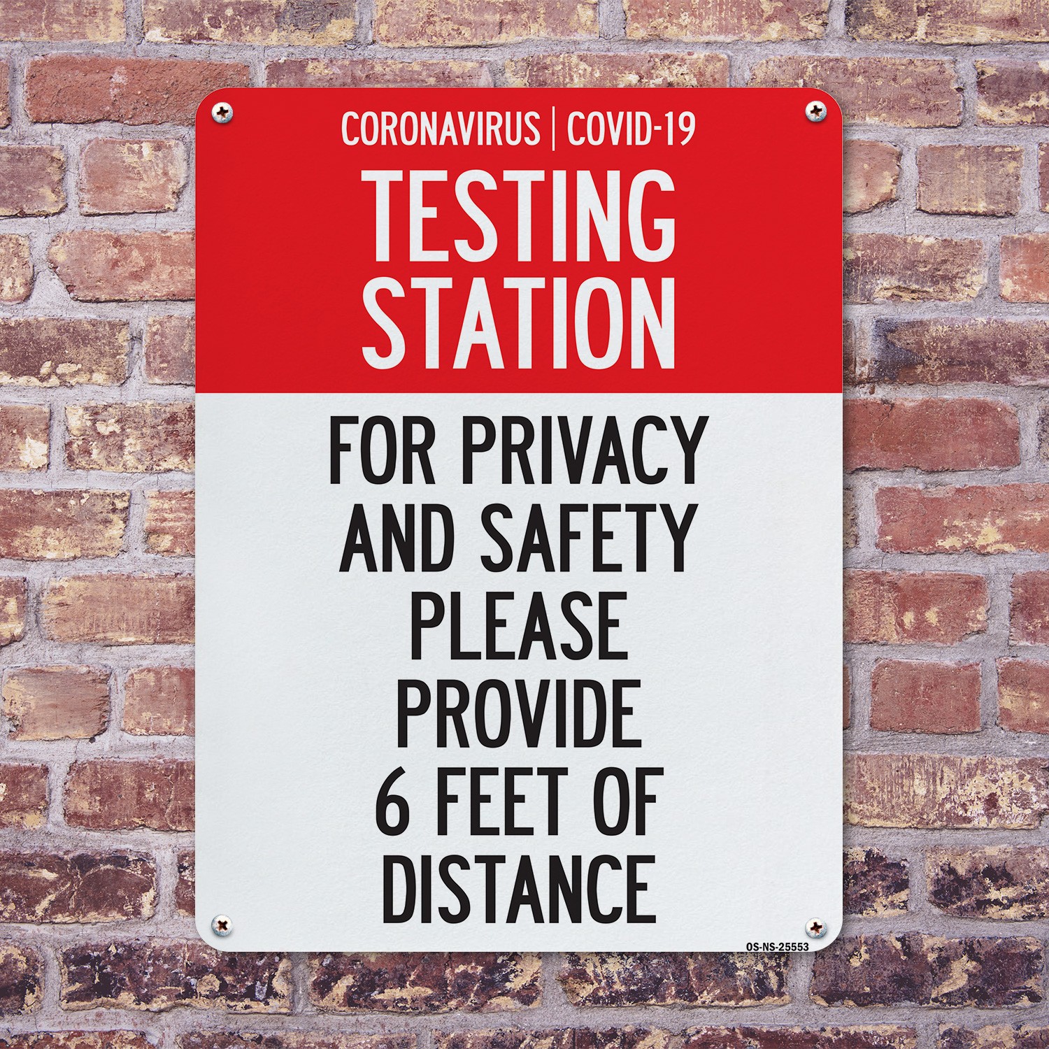 Testing Station Please Provide 6 Feet Of Distance Public Safety Sign 5/10 Pack