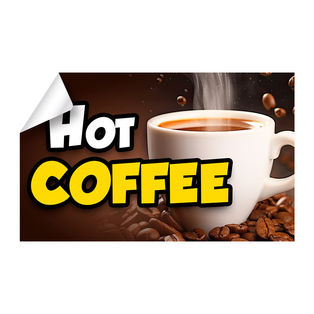 Hot Coffee Food Cart Truck Removable Decal (13×8 inches)