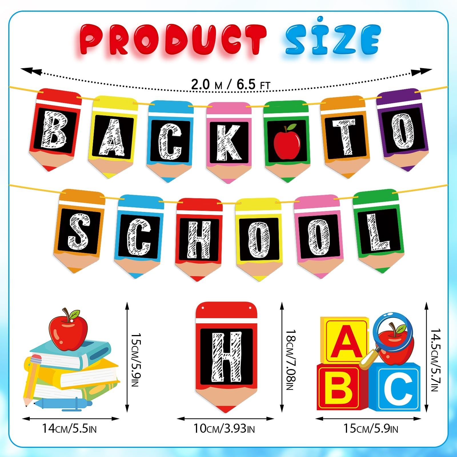 Back to School Banner with Hanging Swirls, Hanging Back to School Decorations…