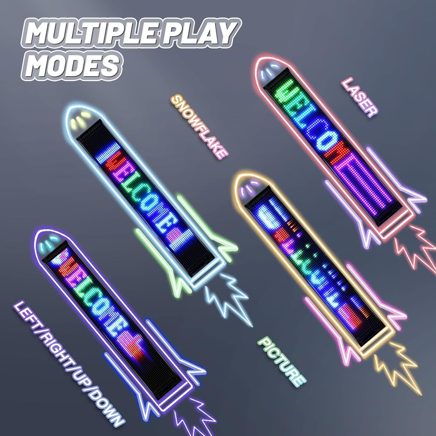 Bright & Flexible 27 »x5 » LED Display with App Control for Daytime Visibility