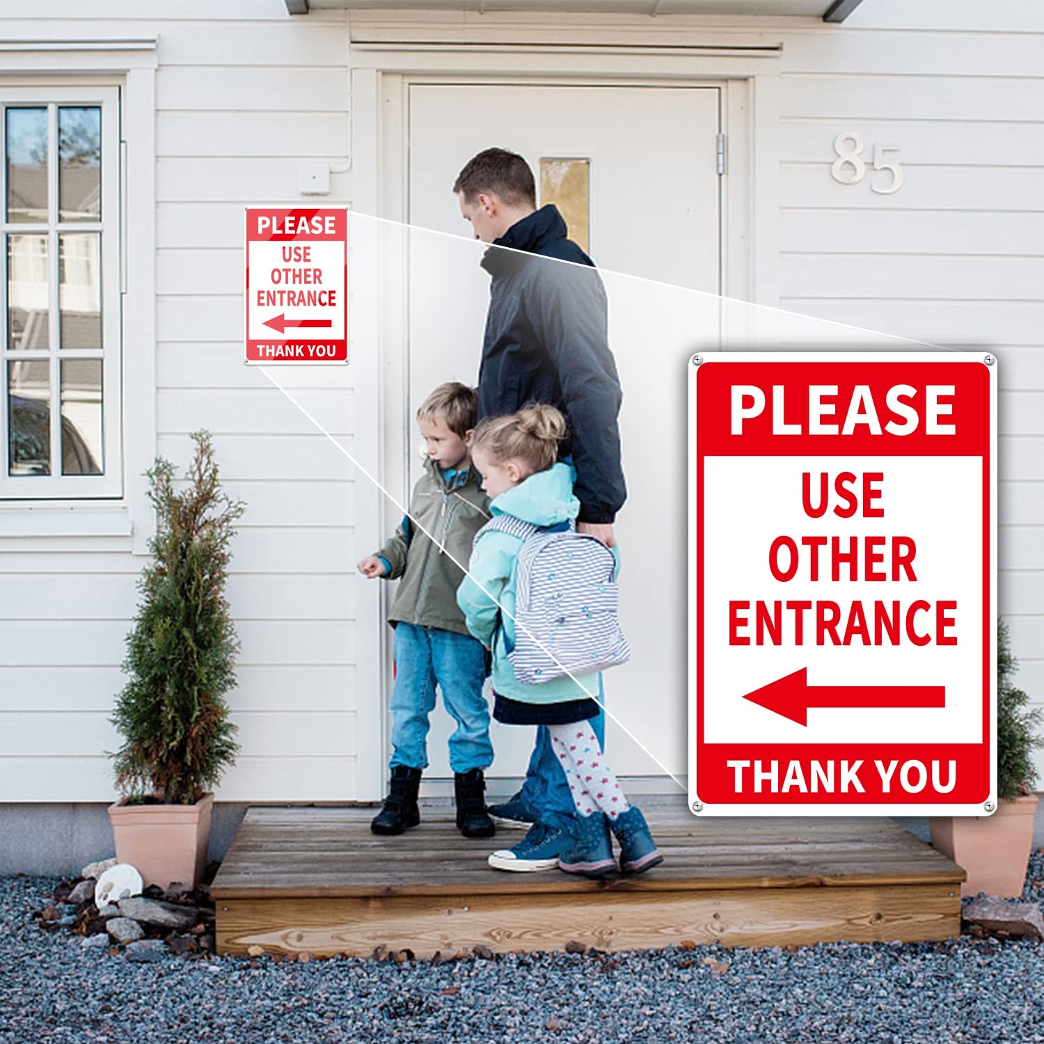 Please Use Other Entrance Sign Aluminum 12×8 Inch Left Arrow Metal Waterproof…