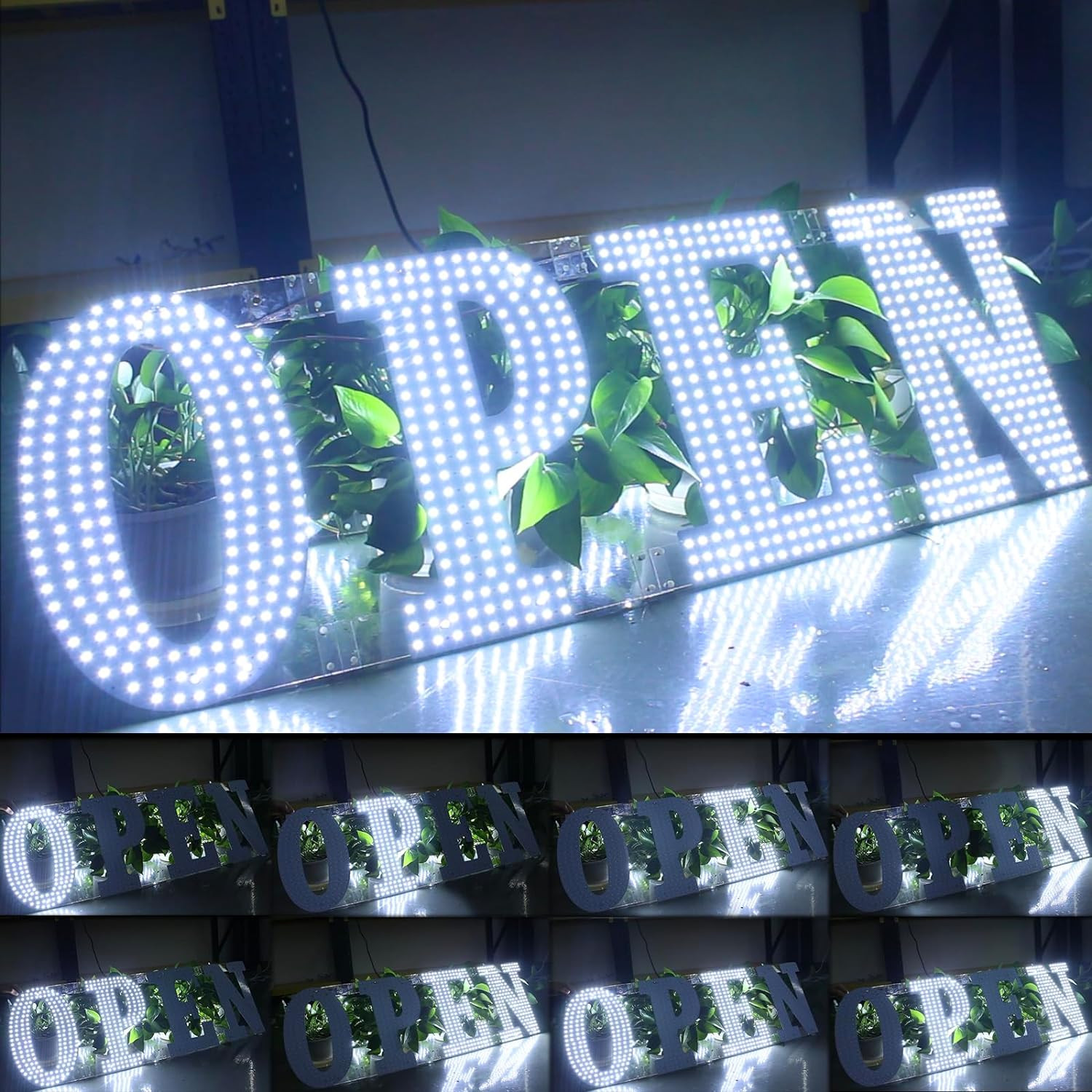 40&Prime;x14&Prime; Extra Large LED Open Signs for Business, Unique Design Super Bright Open