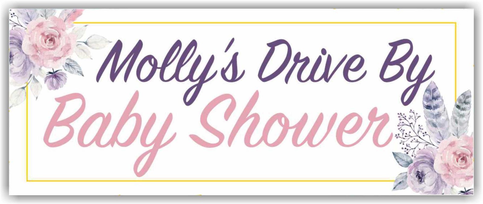 Drive By Baby Shower Advertising Banner Vinyl Mesh Sign Custom Name Party