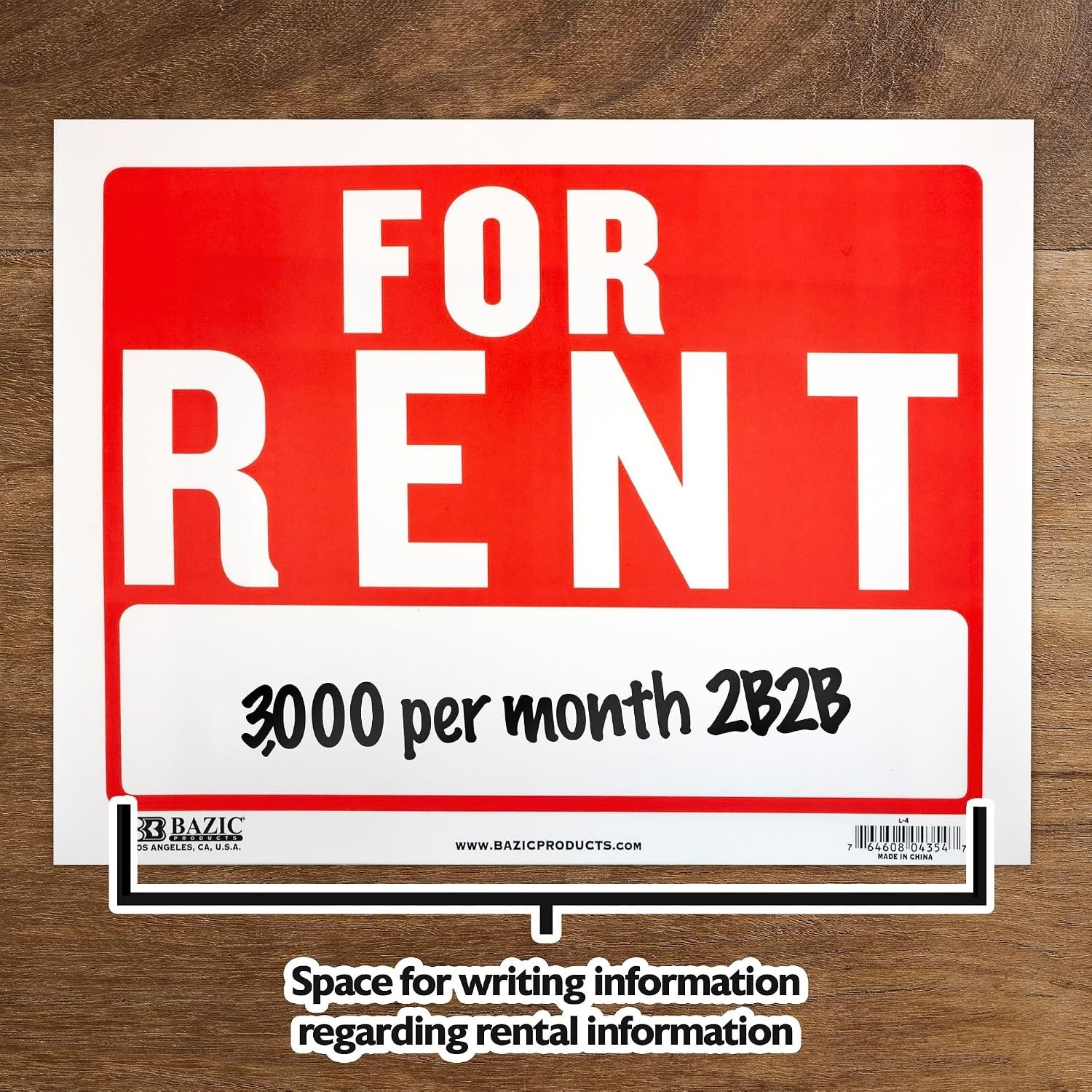 12in x 16in For Rent Signs – 24 Count, Perfect for Notices & Event Signage