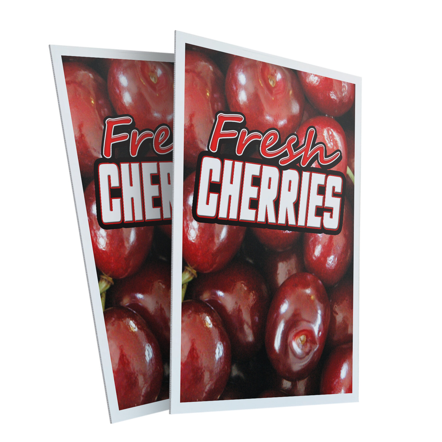 A-frame Sidewalk Coroplast Fresh Cherries 24&Prime; x 36&Prime; Double Sided A-Frame Sidewal