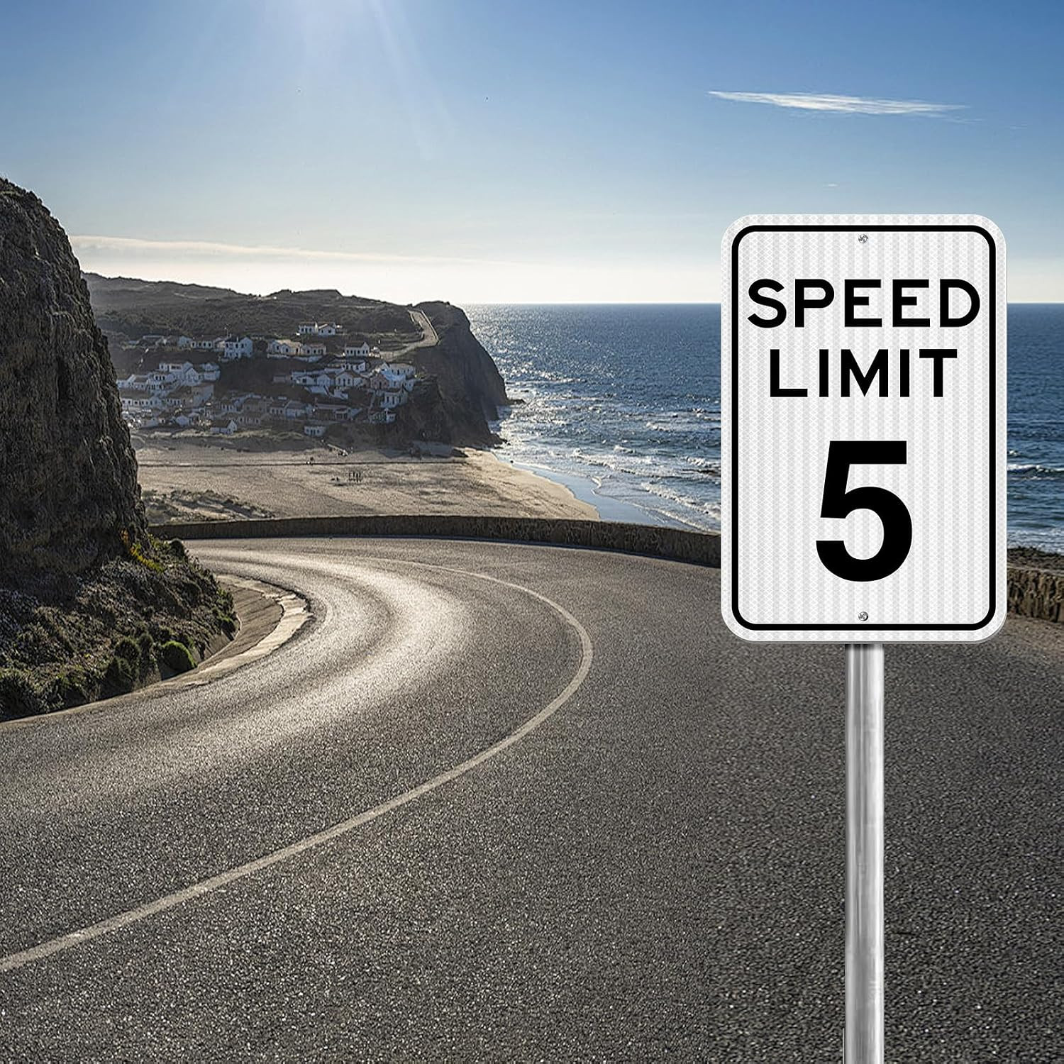 Speed ​​Limit Sign 5 MPH, Slow Down Traffic Sign, 12&Prime; (12 x 18) inch, White1