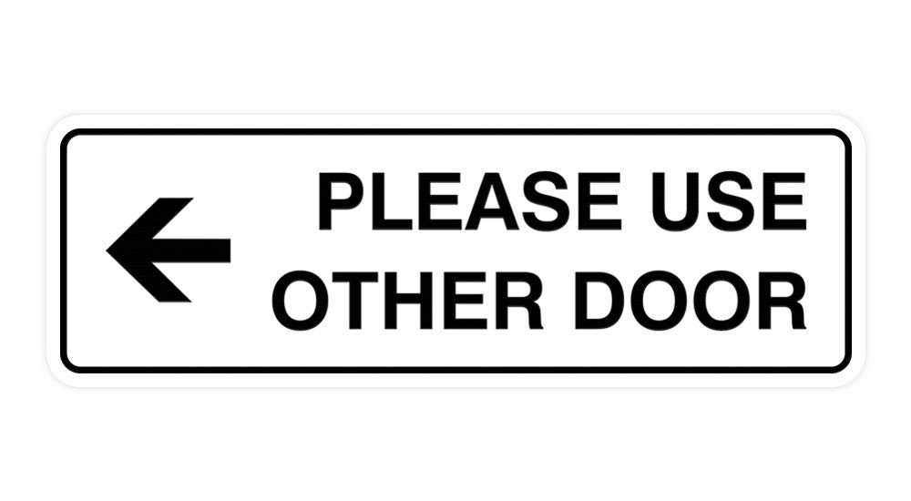 1 PCS Standard Please Use Other Door Left Arrow Sign White Small Wall Decor