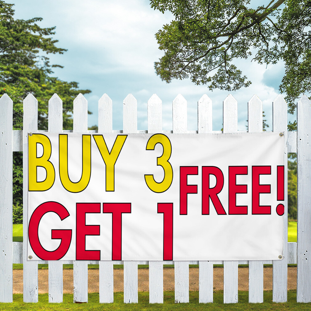 Vinyl Banner Multiple Sizes Buy 3 Free! Get 1 Advertising Printing Business