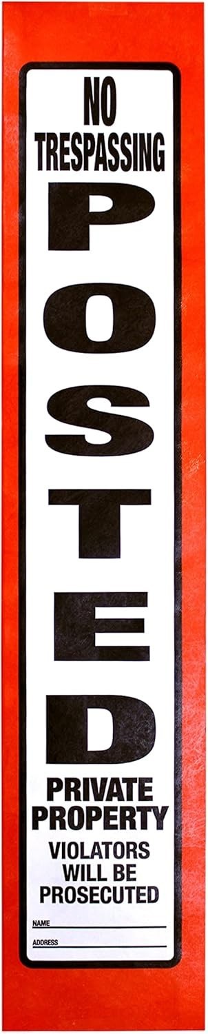 Posted Sign Orange No Trespassing for outdoors – 4&Prime; x 20&Prime; 100 per Roll –