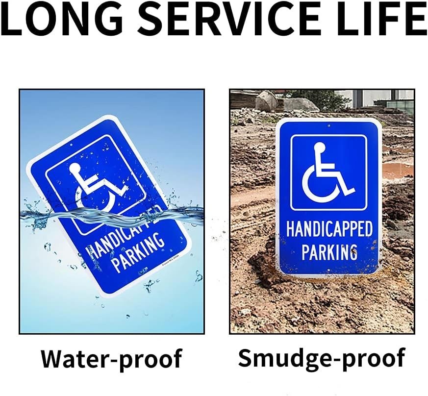 Reflective 18&Prime;x12&Prime; Heavy-Duty Handicapped Parking Sign – Easy Install Aluminum
