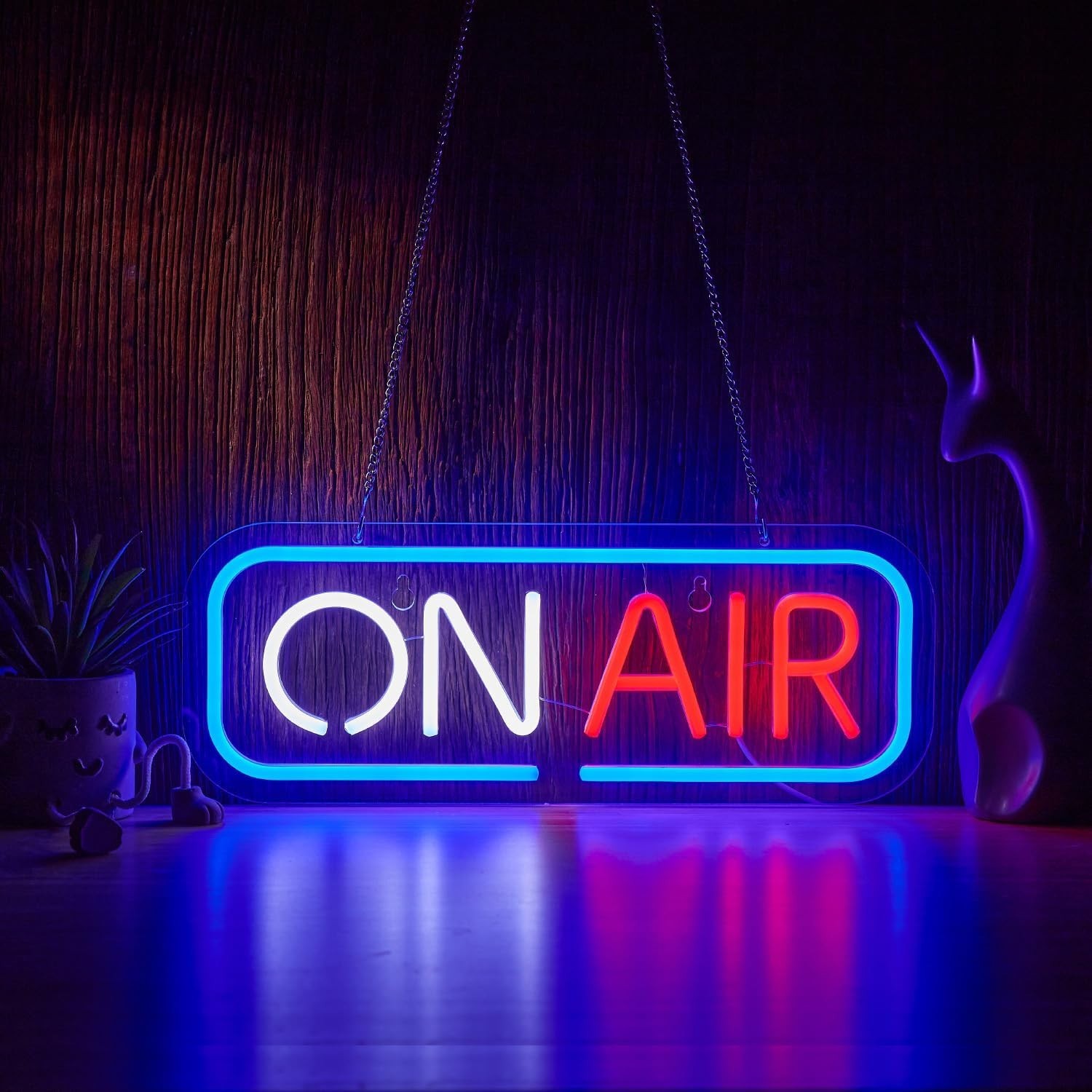 ON AIR Neon Sign – Bright LED Studio Light for Streaming Room, Podcast Decor,