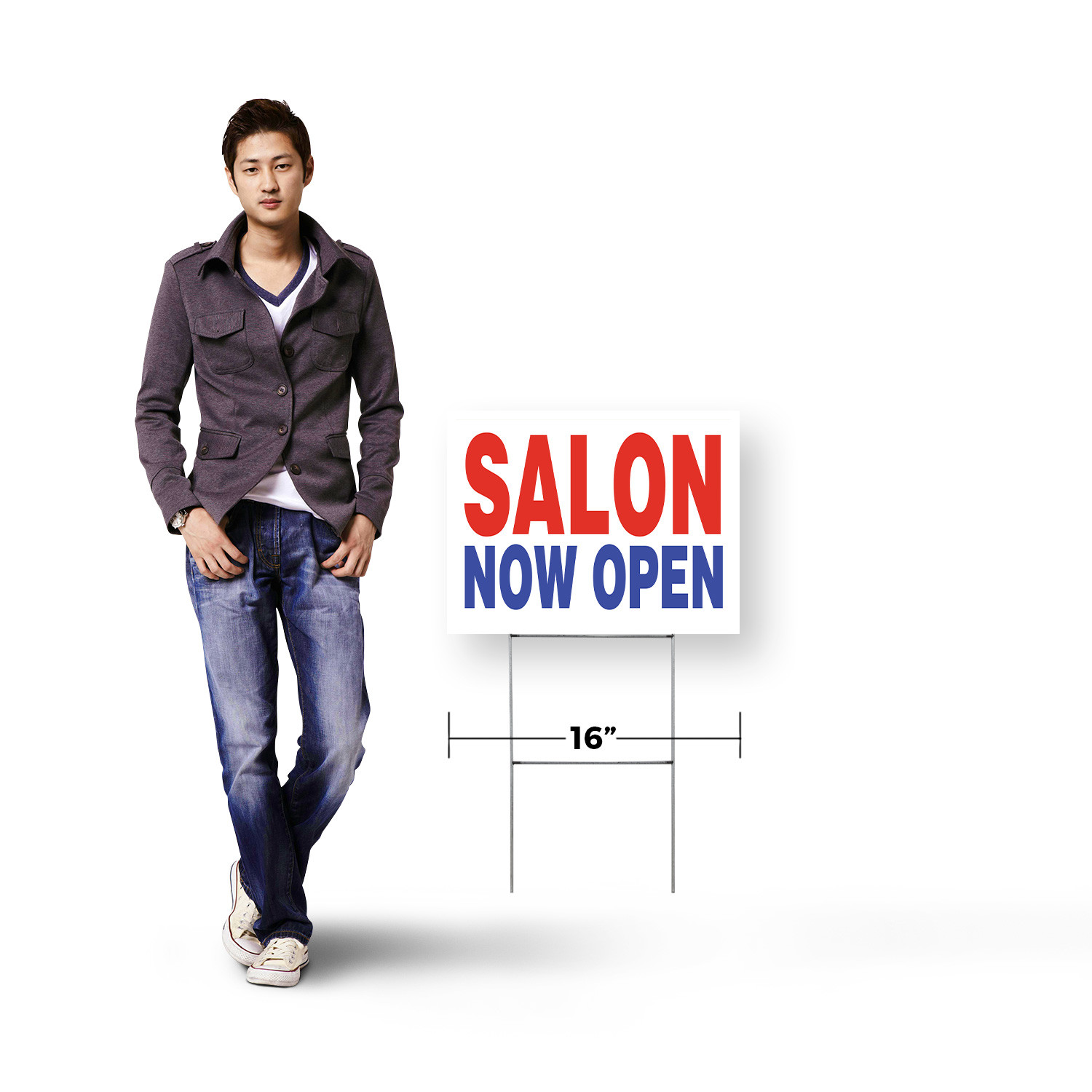 Salon Now Open Yard Sign Grand Opening, Professional Services, Clear Messaging