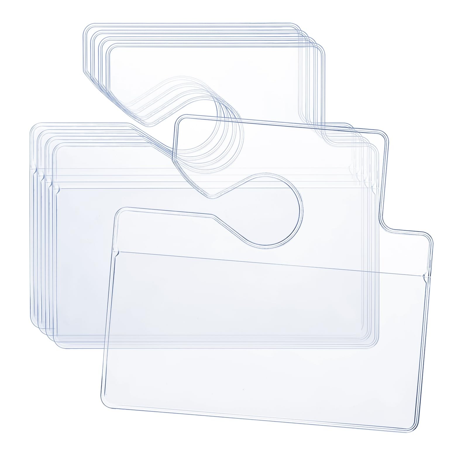 Trinkrittey 5 Pcs Horizontal Clear Parking Permit Holder Pass blue