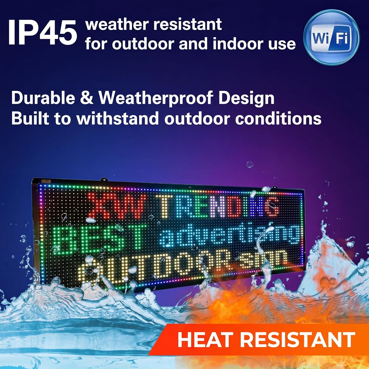 45&Prime; WiFi Scrolling LED Sign Advertising Display