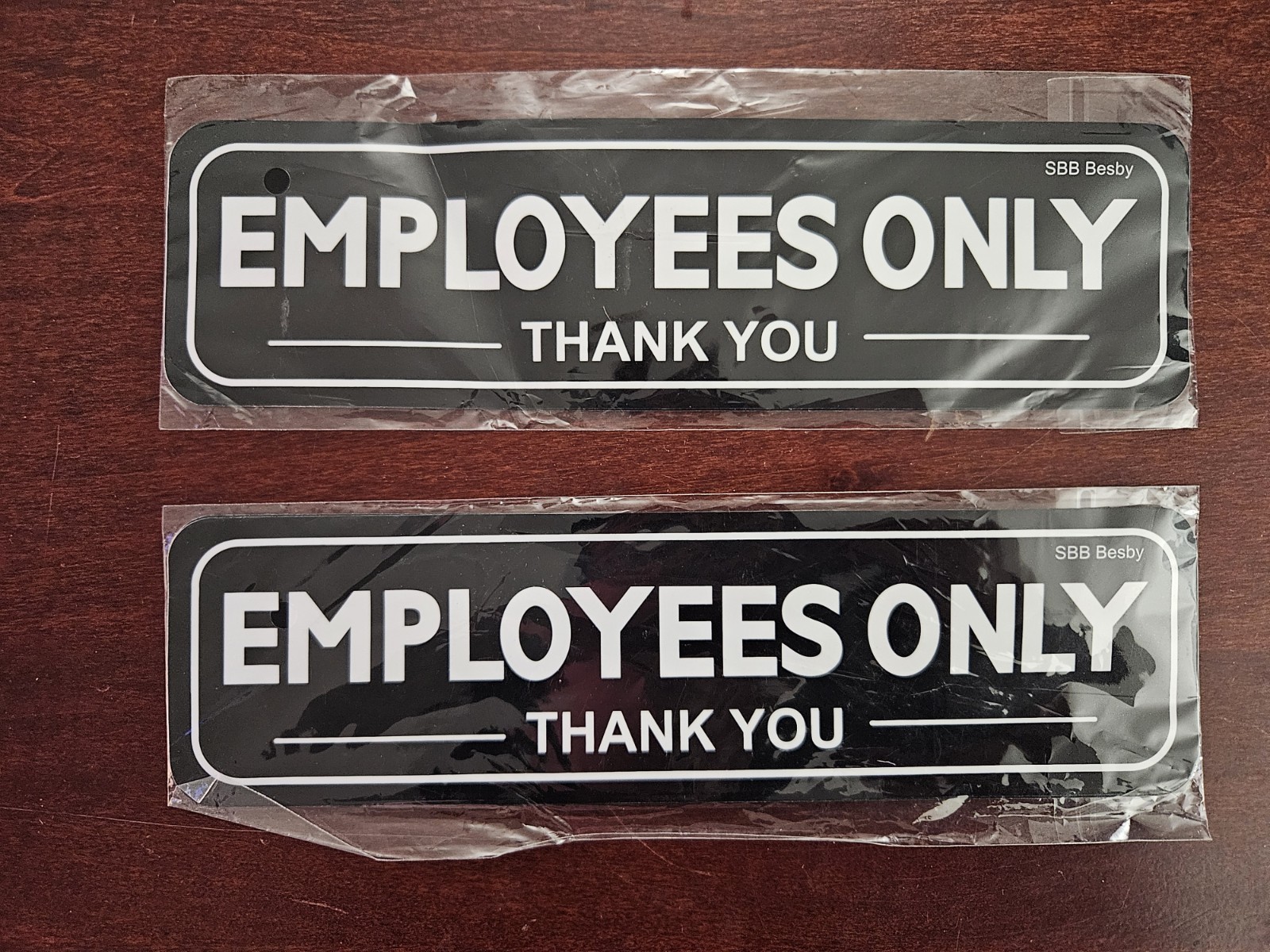 Employees Only Sign Stickers, Black 9&Prime;x2.5&Prime;, Sticker Back Strong Adhesive