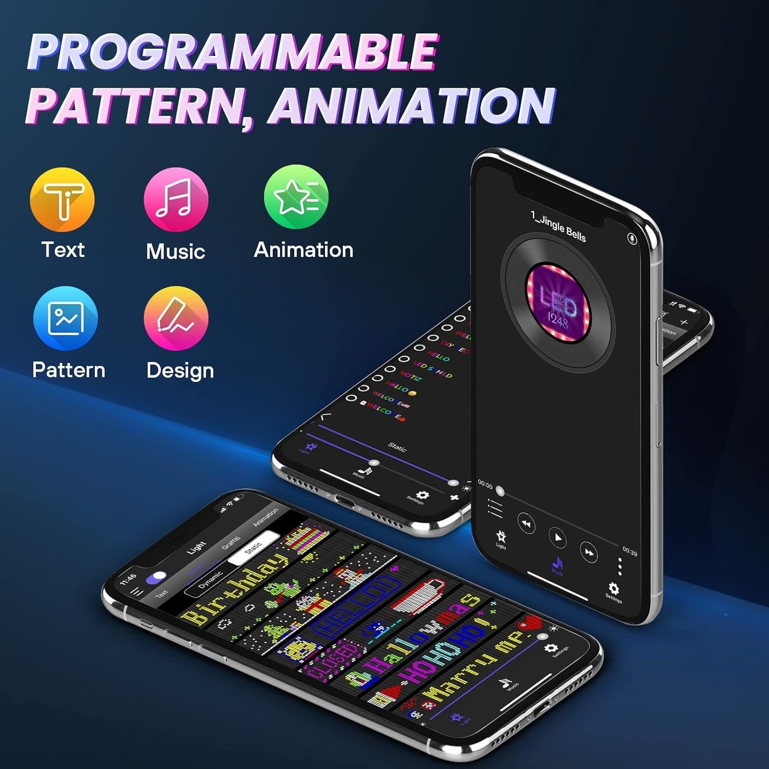 Scrolling 27 »x5 » LED Display – Bluetooth-Controlled Custom Sign for Businesses