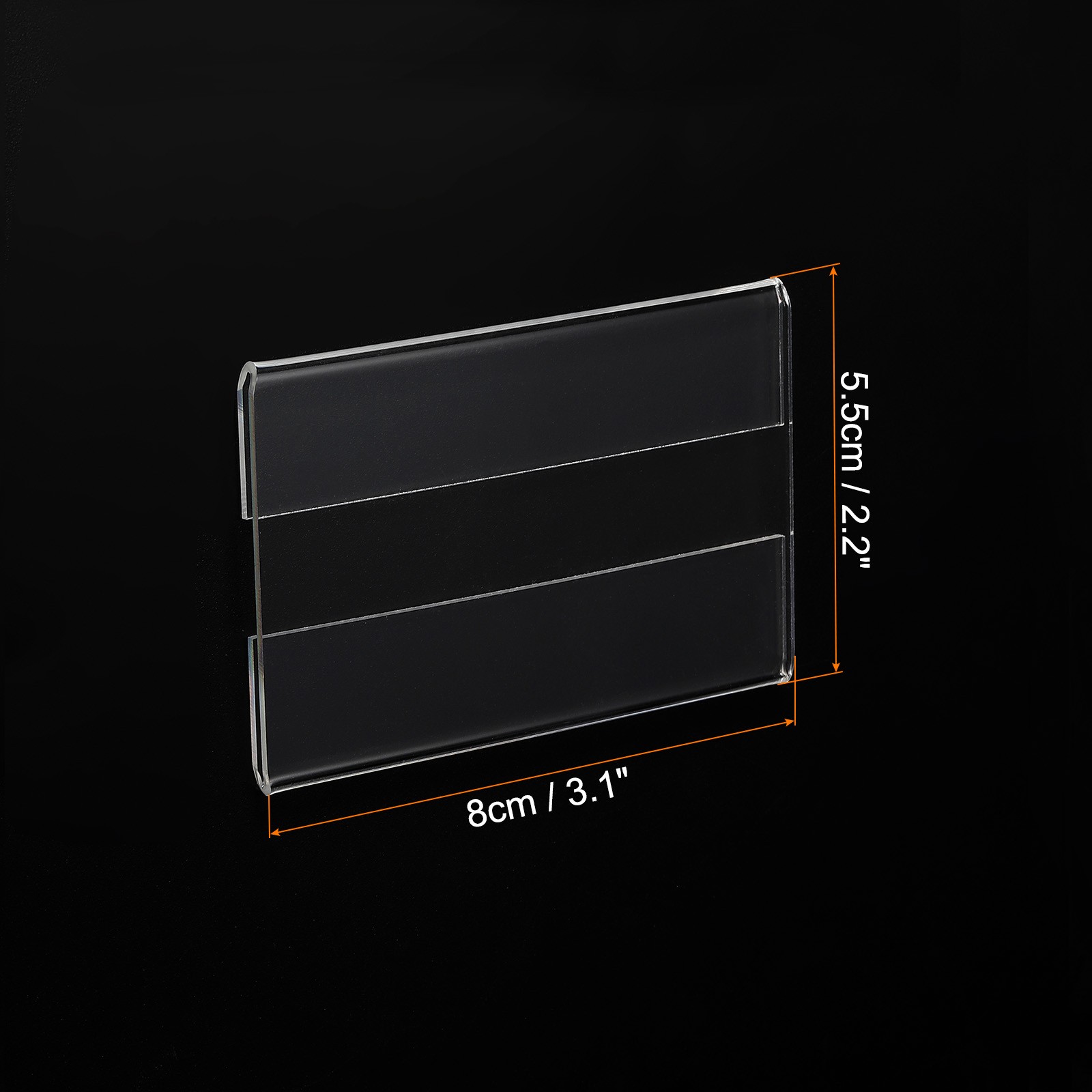 10Pcs 2×3&Prime; Wall Mount Acrylic Sign Holder with Tape for Office, Clear