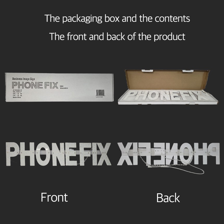 EPL Signs PHONE FIX White/Green LED Sign Business 7&Prime;x34&Prime; Remote 2G Blinking Mode