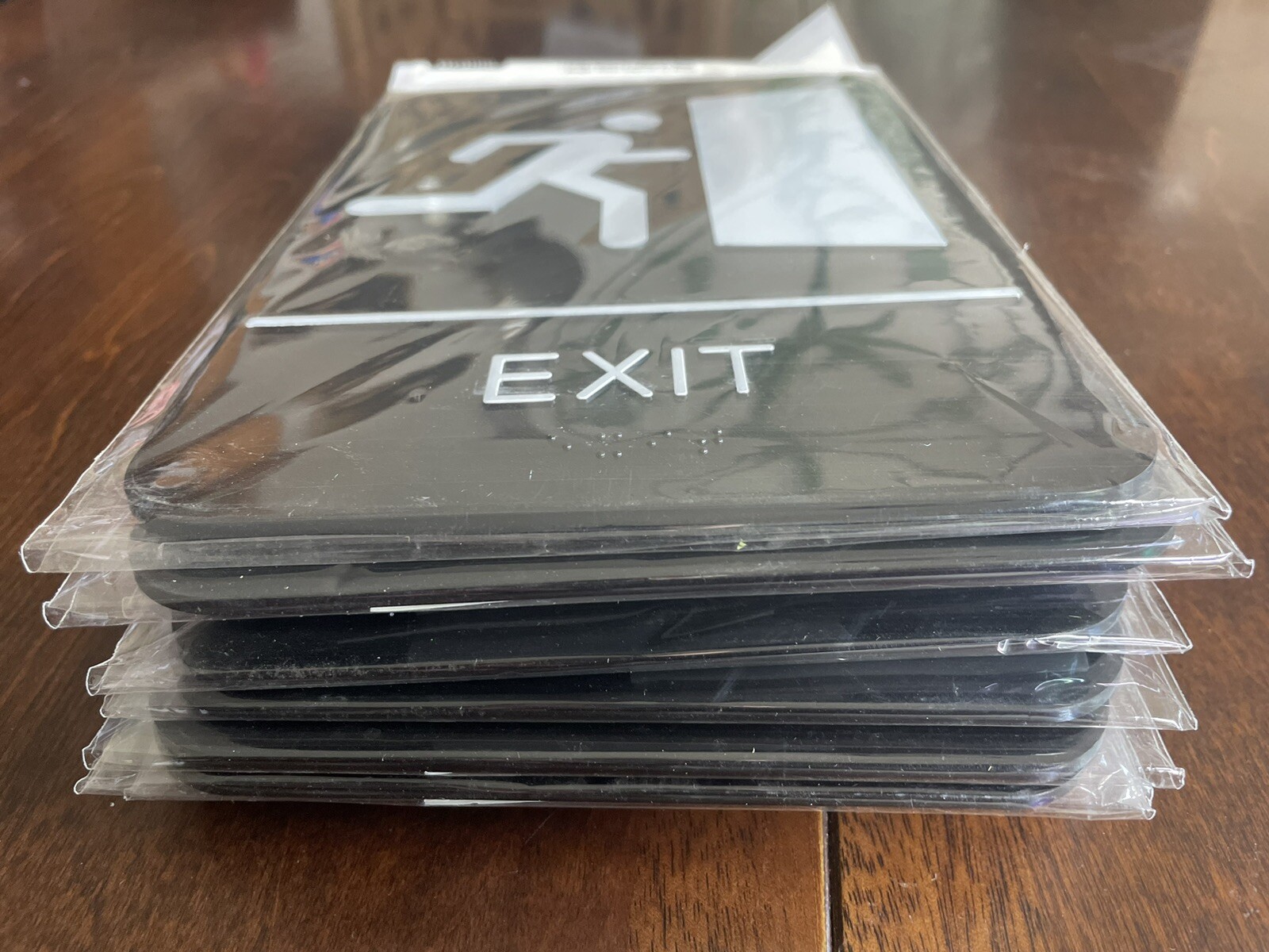 LOT of 10 EXIT Signs 6”x9” NOS WINCO (China) Braille