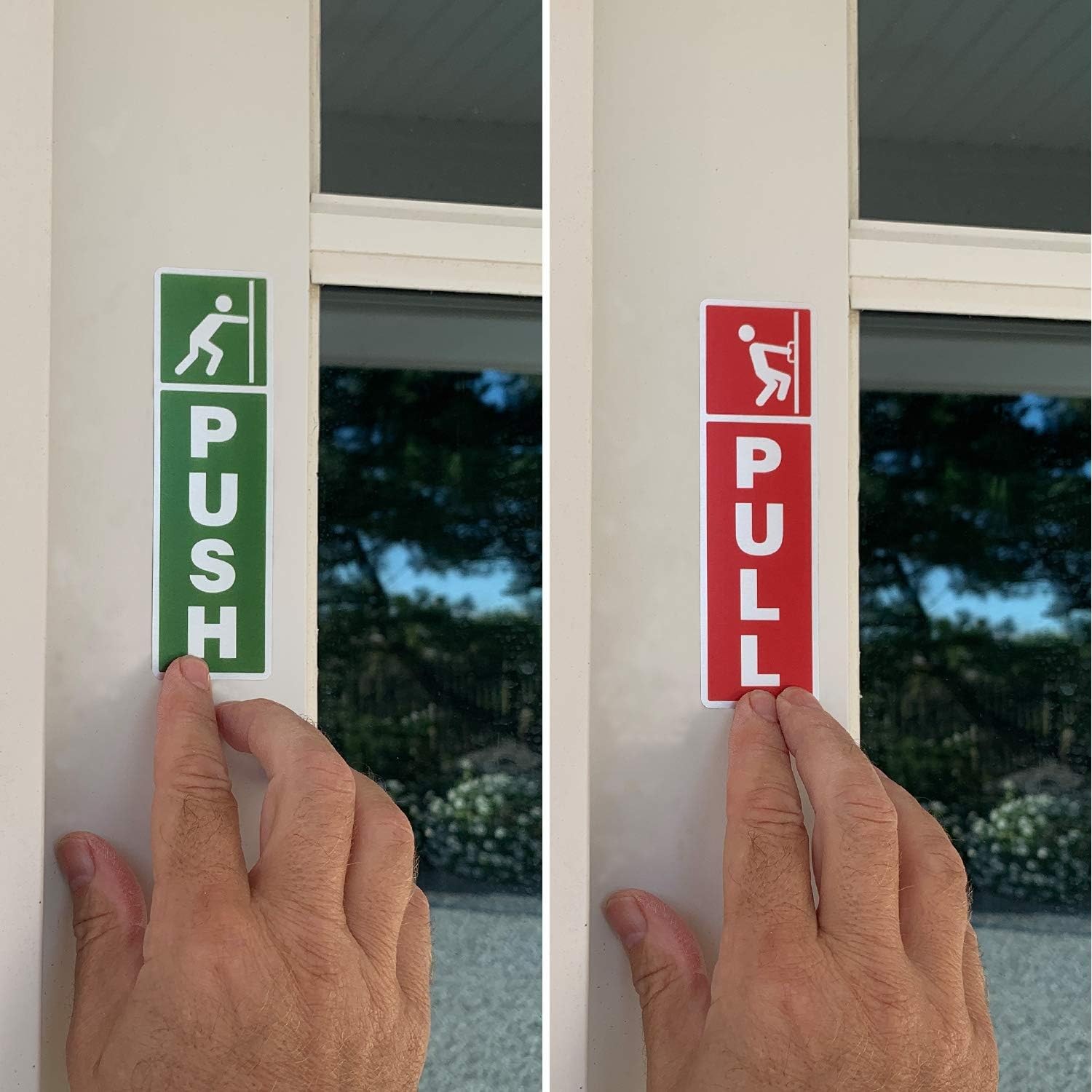 2 PCS Pull/Push Door Signs 1.5×5 Inch Anodized Aluminum Business Entrance