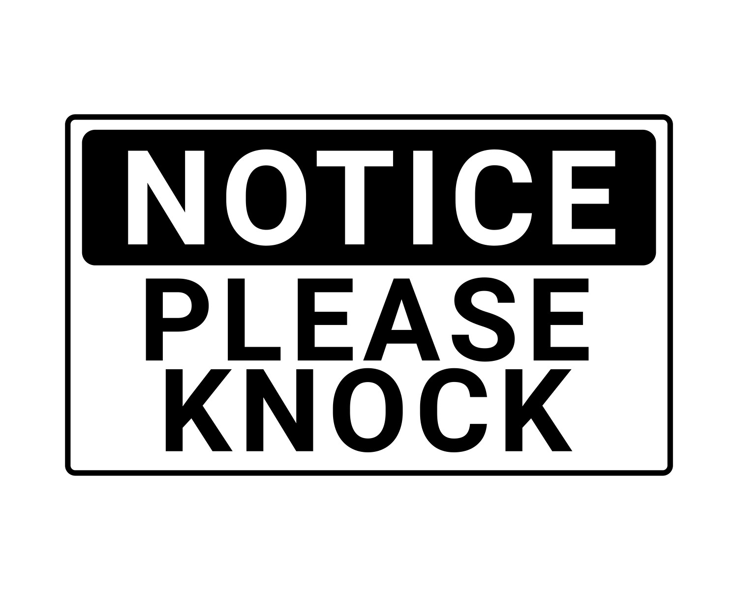 5in x 3.5in Notice Please Knock Sticker Vinyl Sign Decal Door Signs