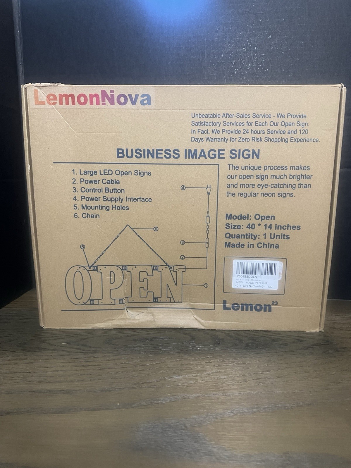 40&Prime;X 14&Prime; Large LED Open Sign with Remote Control High Bright Visibility Business