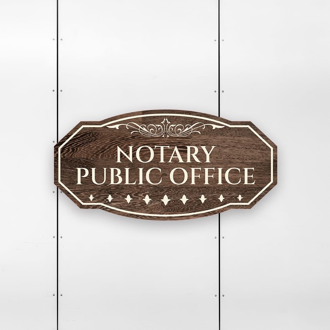 Victorian Plus Notary Public Office Wall or Door Sign | Legal and Courtroom