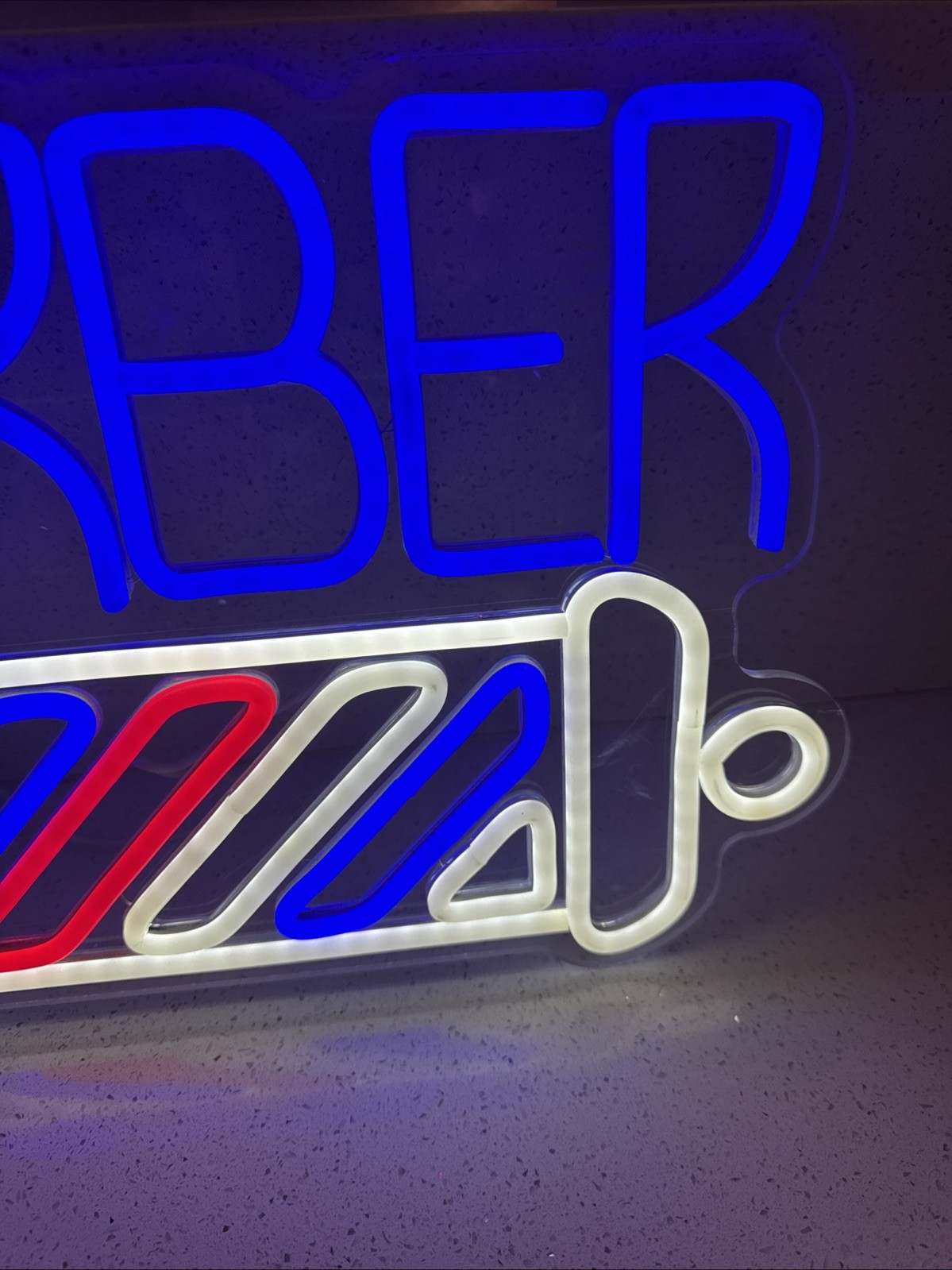 LED Neon Barber Shop Sign Barber Pole Light Dimmable Business Wall Decor USB