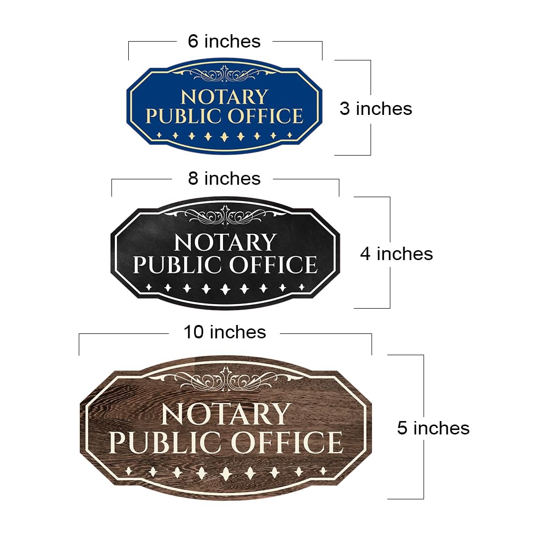 Victorian Plus Notary Public Office Wall or Door Sign | Legal and Courtroom