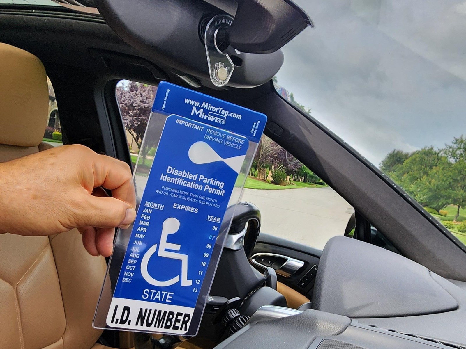 Handicap Parking Placard Holder – Magnetic Display for Disabled Permit Tag, USA