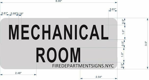 MECHANICAL ROOM SIGN (BRUSHED ALUMINUM,3×8)–REF24-1027
