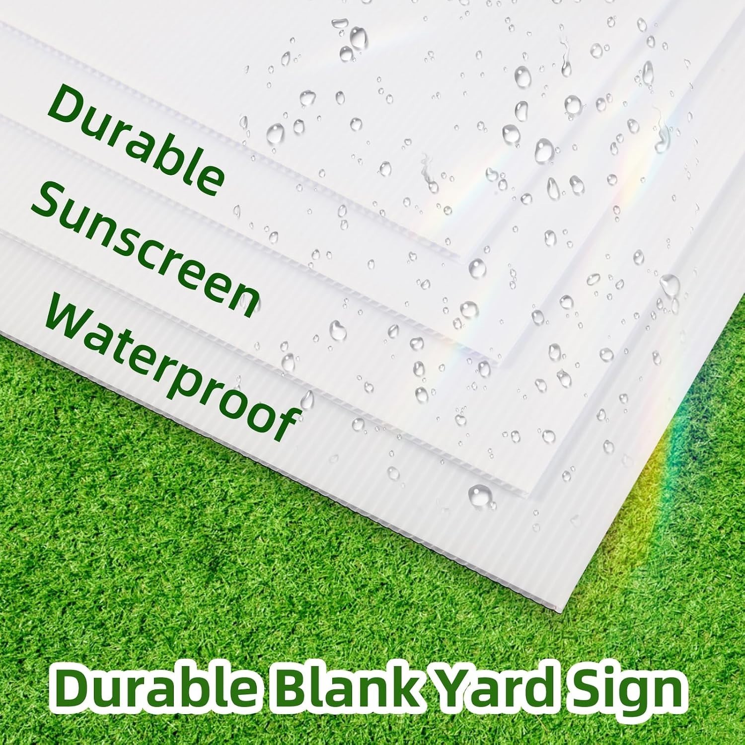 4 Pack 17×12 Blank Yard Signs with Metal Stakes – Customizable White Plastic