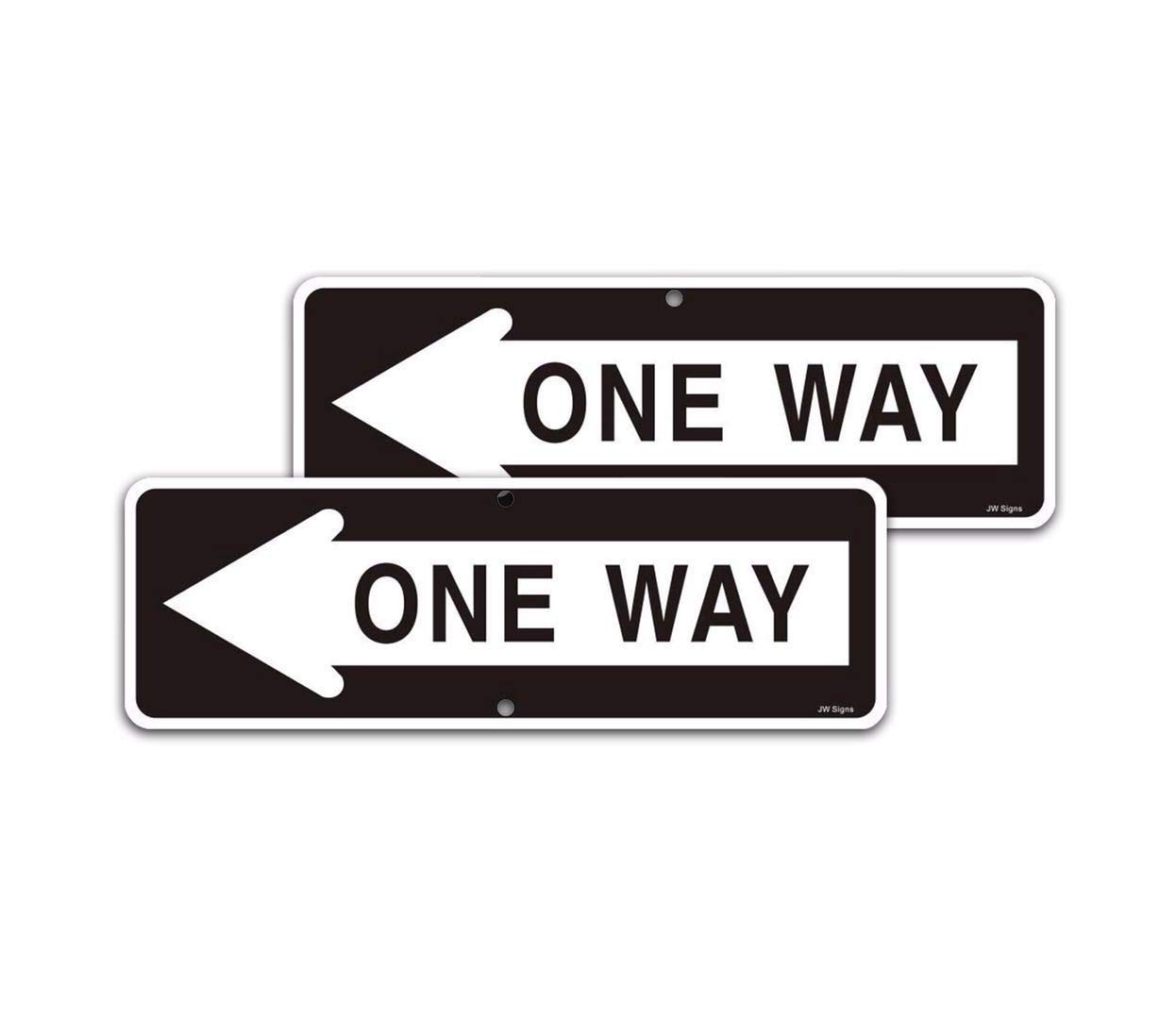 18×6 Inch One Way Left Arrow Reflective Aluminum Traffic Sign .040 UV 2 PCS