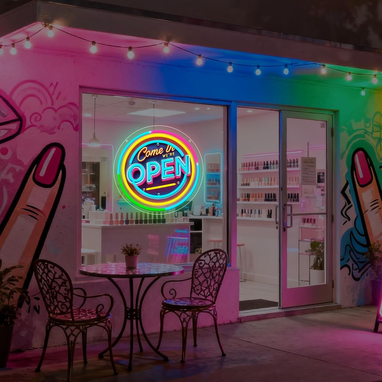 Neon Open Sign for Business, 13 * 13 » Colorful Adjustable Brightness Come in We