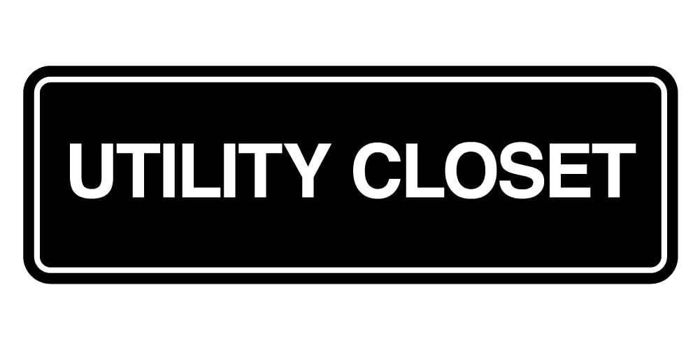 Standard Utility Closet Wall Door Sign Home Office Display Black Small 1 PCS