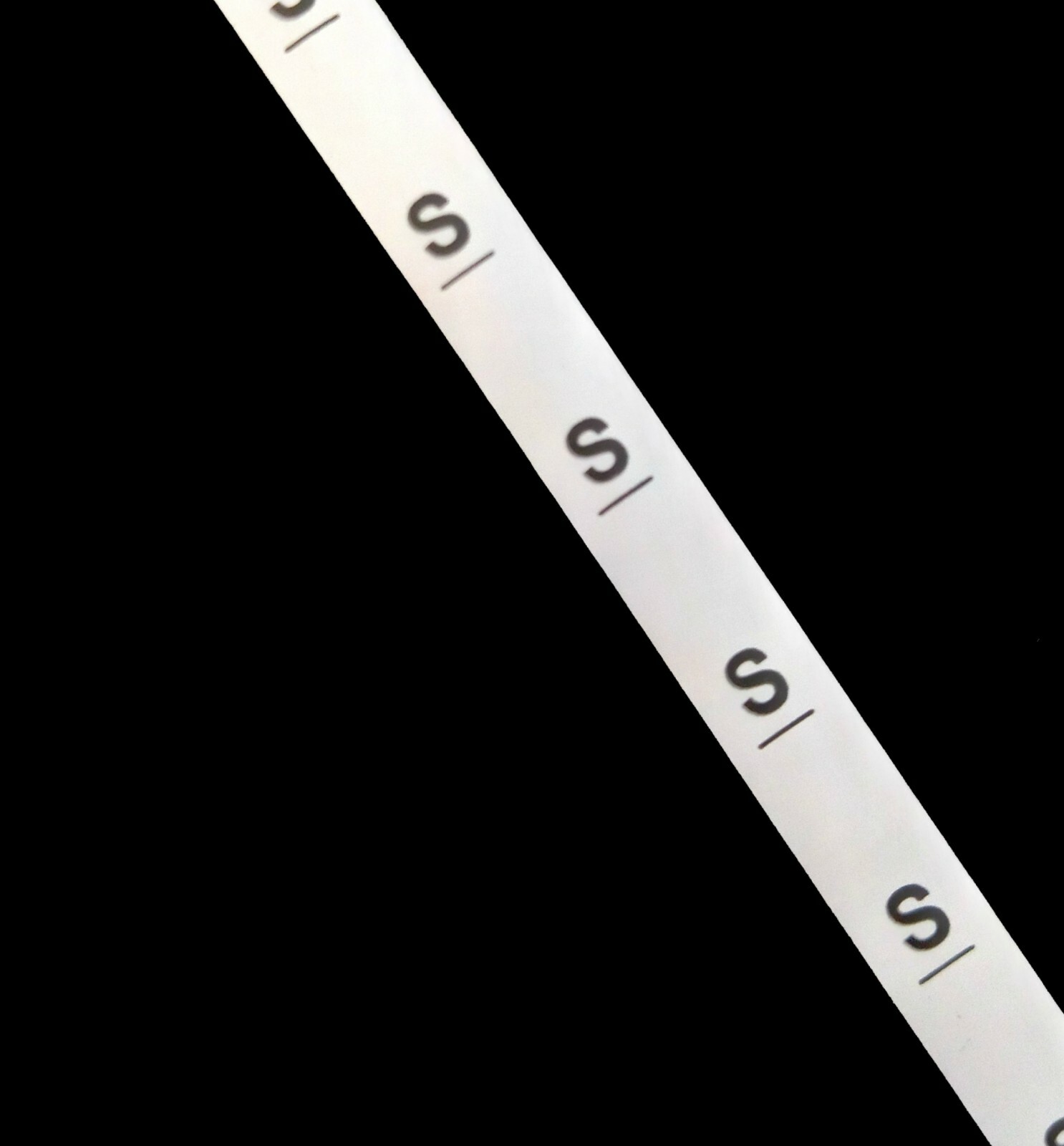 10MM WHITE SEW ON CLOTHING SIZE LABELS,AVAILABLE IN SIZES S, M, L, XL, XXL & 3XL