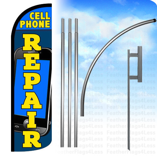 CELL PHONE REPAIR – Windless Swooper Feather Full Sleeve Banner Flag KIT- bq