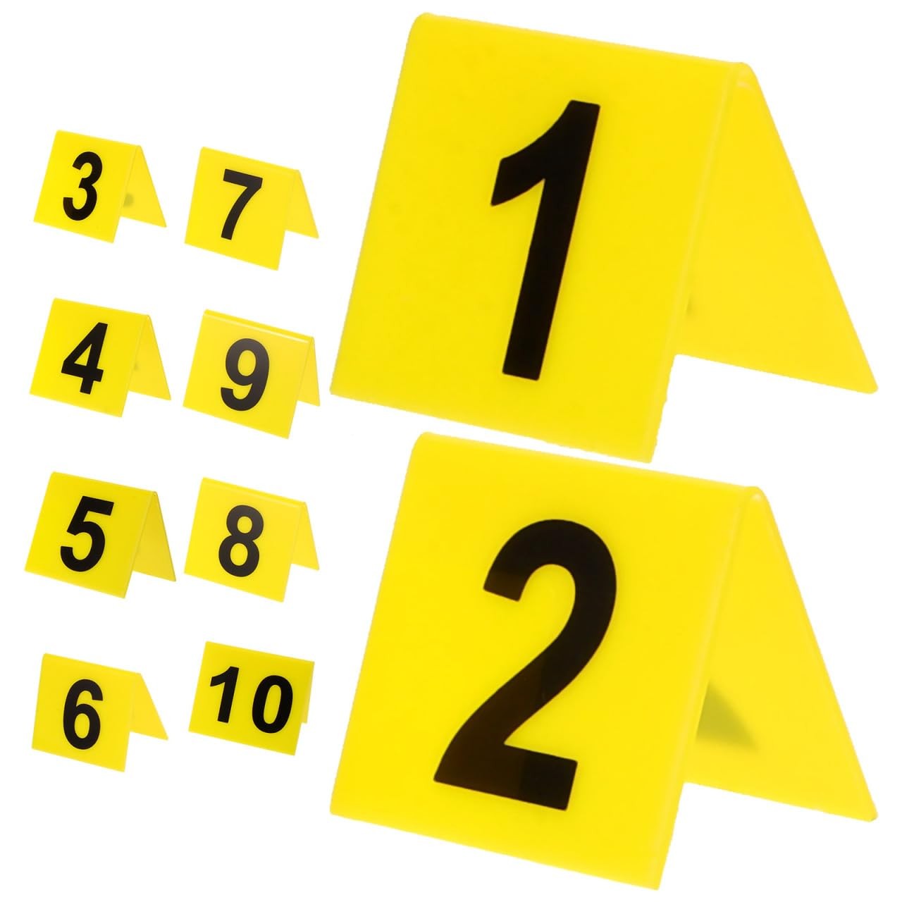 10PCS Restaurant Table Numbers,1-10 Evidence Markers Double Side Numbered Tab…