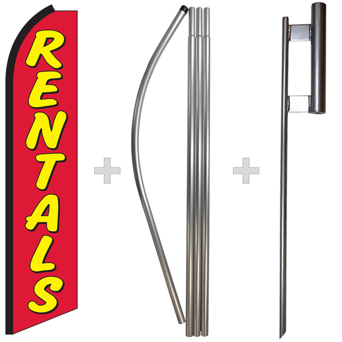 Rentals 15&prime; Tall Swooper Flag & Pole Kit Feather Super Bow Banner