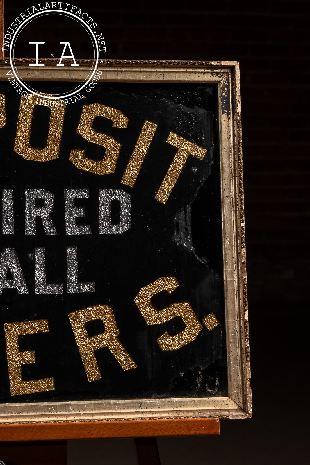 Antique ROG « Deposit » Foil Trade Sign