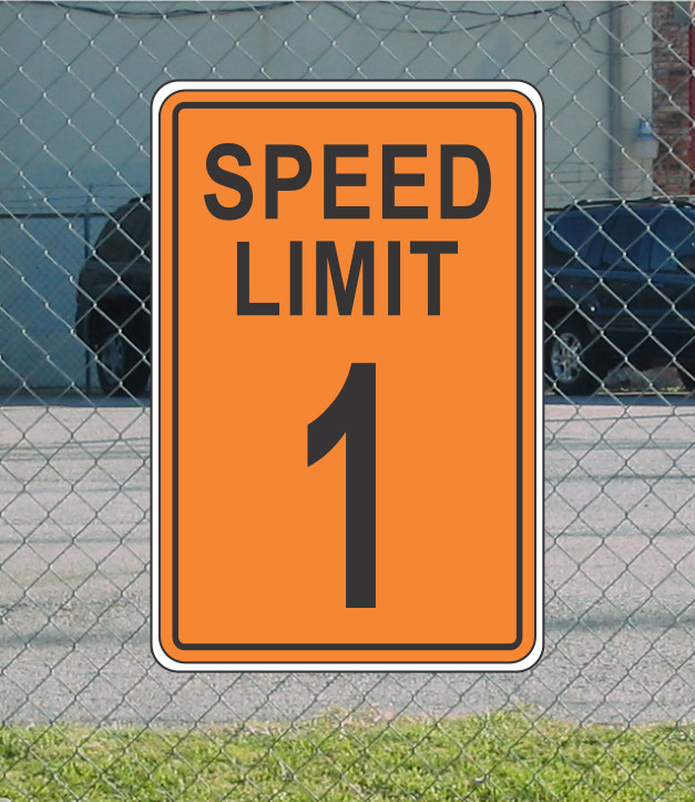 Orange Speed Limit 1 Metal Sign for Street Road Highway Parking Lot 12&Prime;x18&Prime; mph