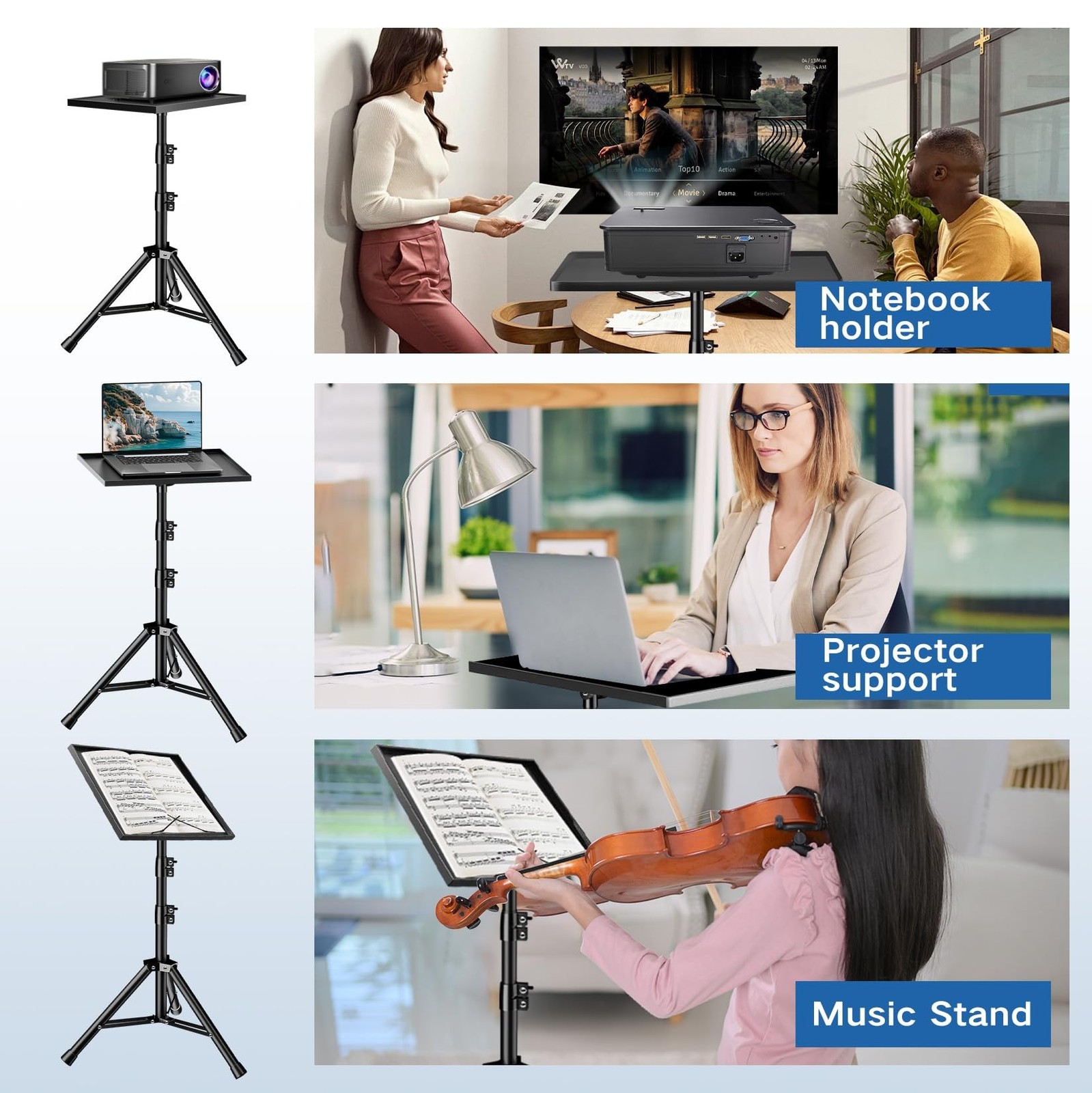 Projector Stand, 33LB Load Bearing & 22-55&Prime; Height Adjustable, for Projector/…