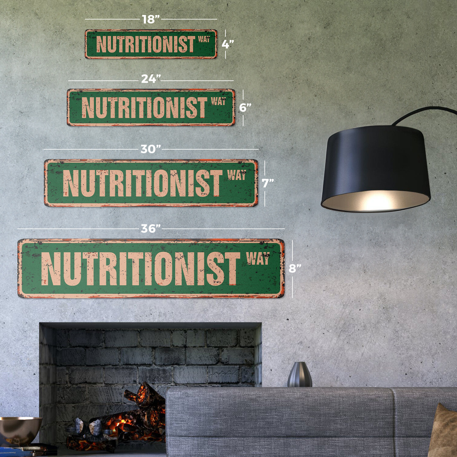 NUTRITIONIST Vintage Street Sign dietitian healthy food organic vegan