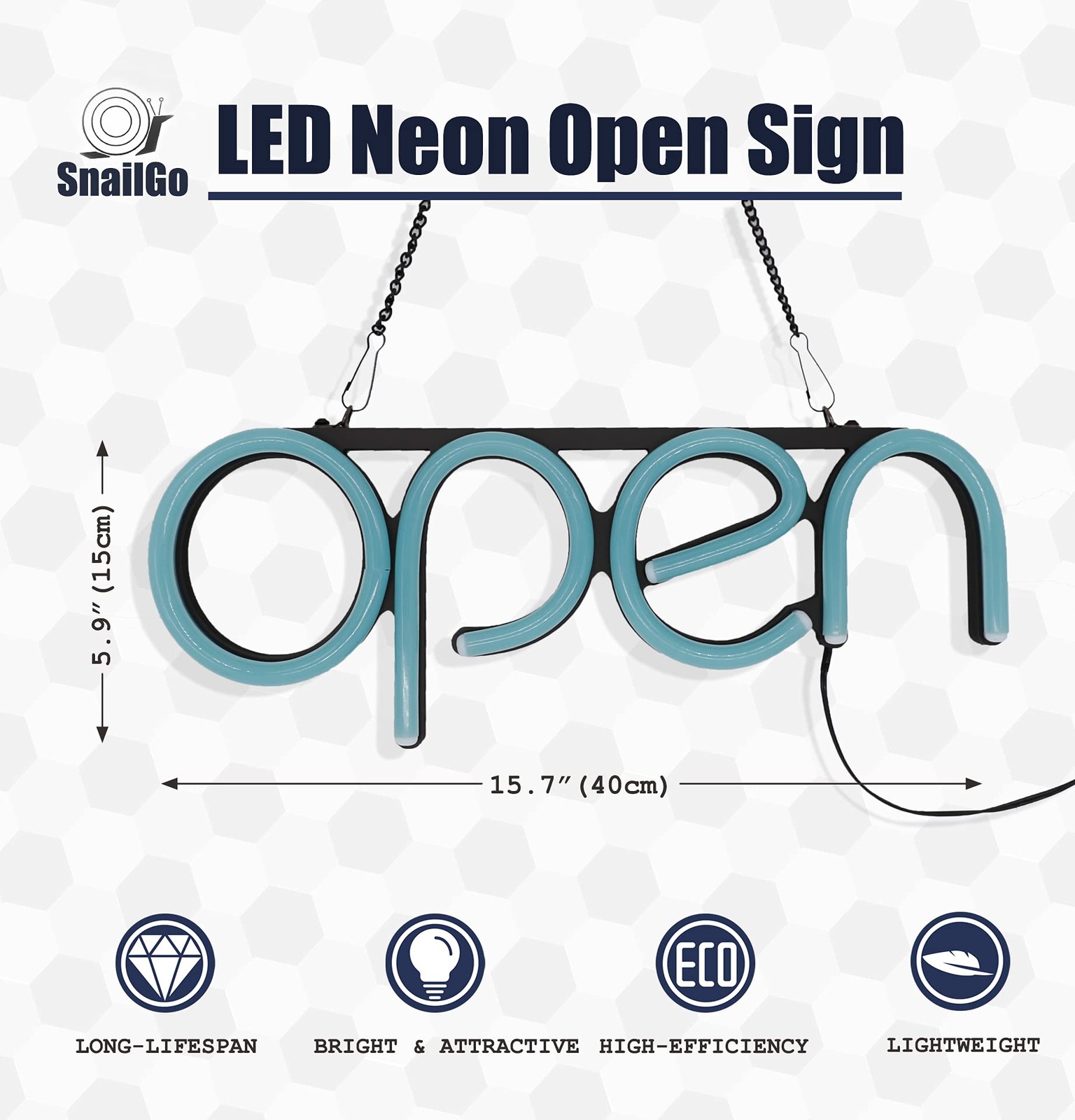 Snailgo Open Signs For Businessled Neon Open Sign16X6 Inch Lighted Sign For