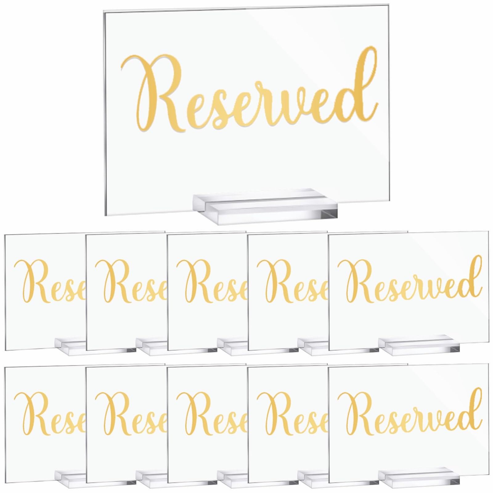 10 Set Acrylic Reserved Table Signs Clear Wedding Reserved Signs with Holder …