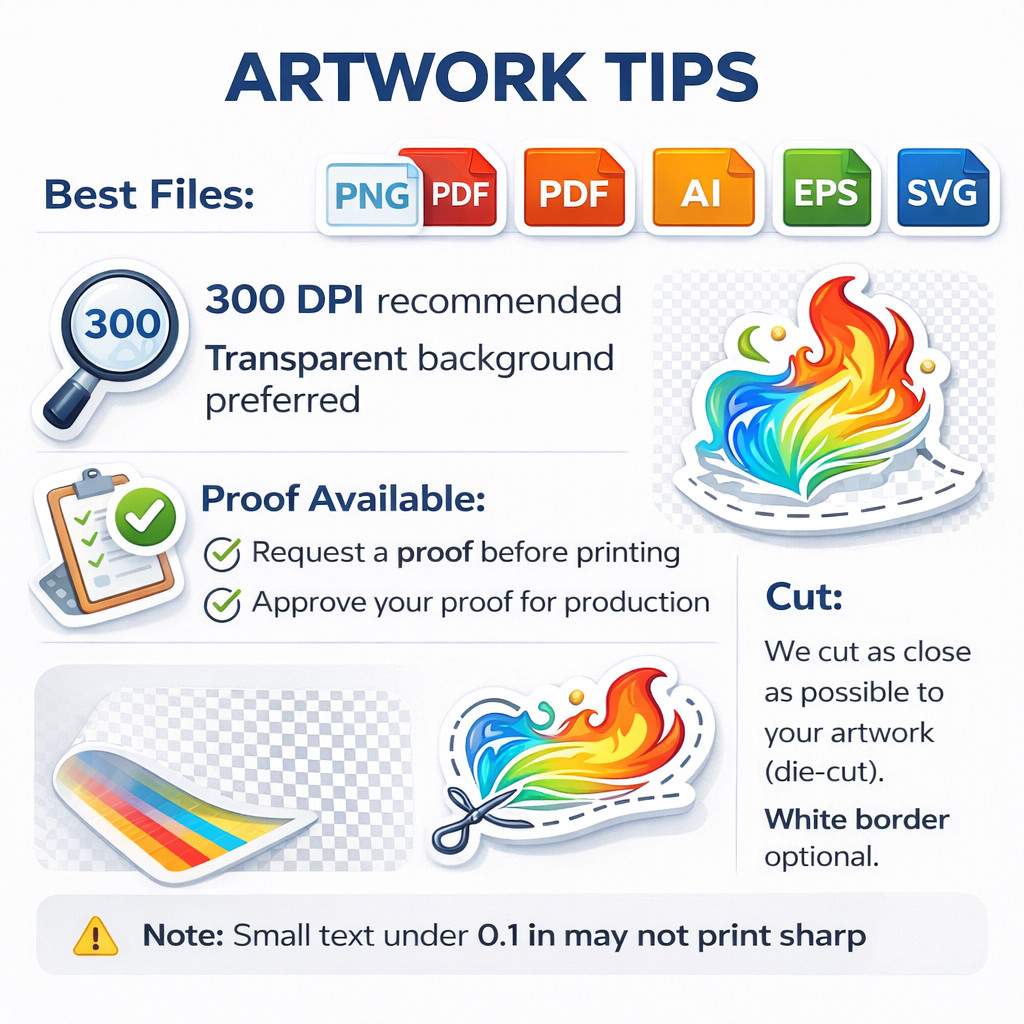 Custom Business Logo Stickers Waterproof Vinyl Decals UV Resistant 2&Prime;-25&Prime;