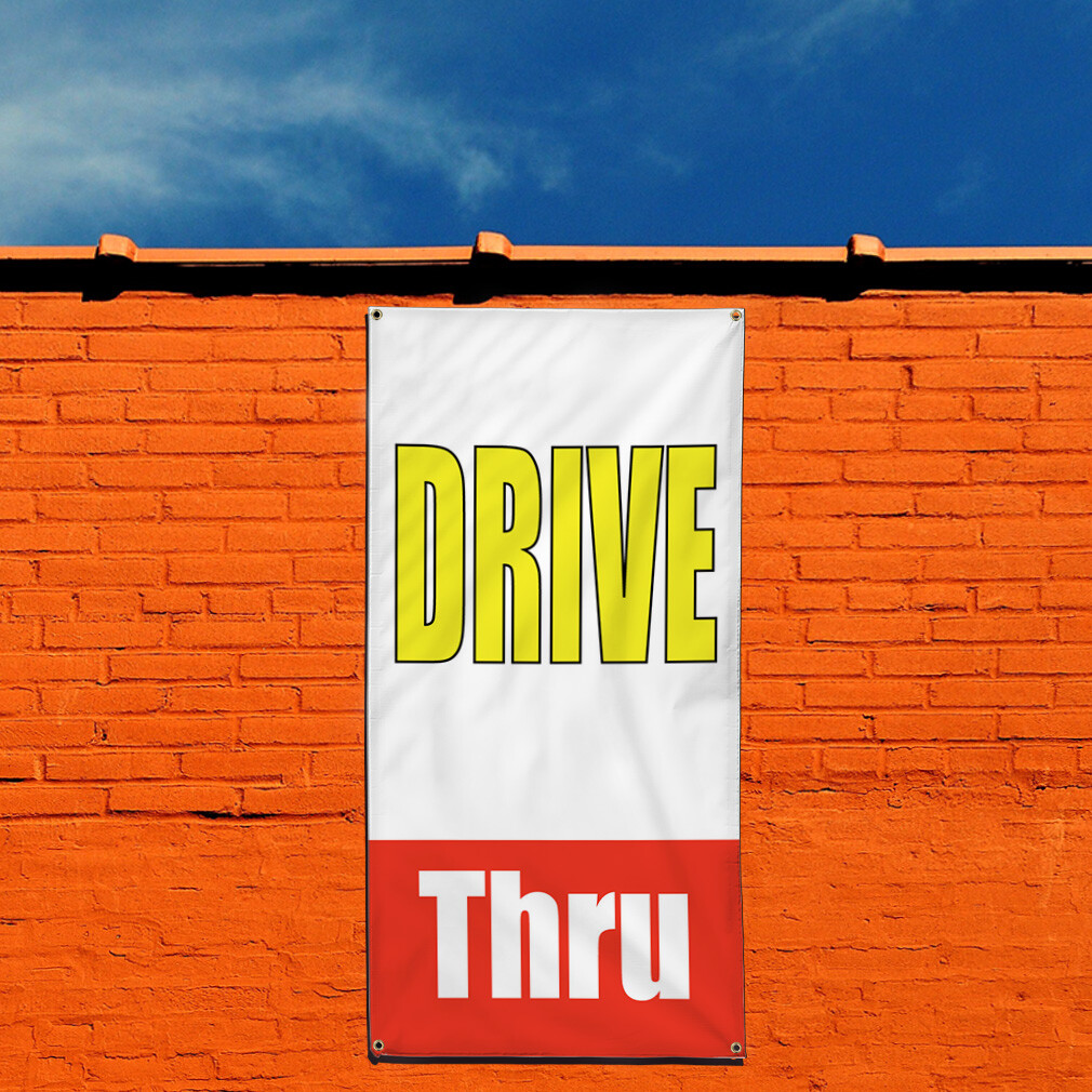 Vertical Vinyl Banner Multiple Sizes Drive thru Promotion Business B Business