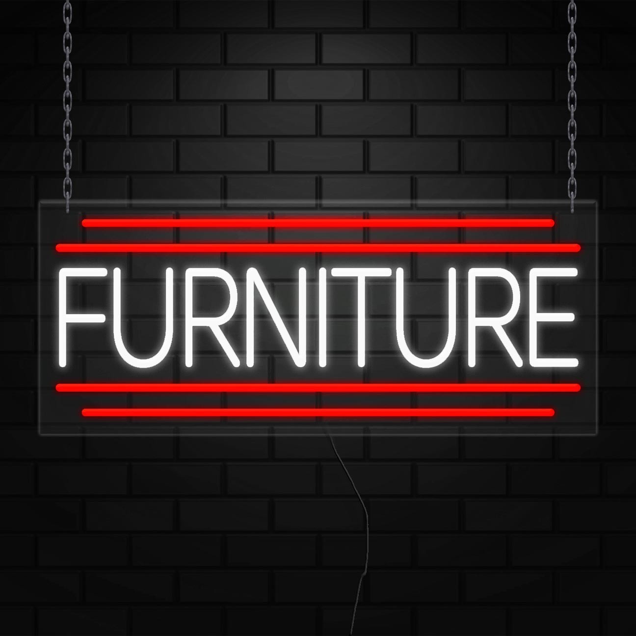 Furniture Sign for Business Displays | LED Flex Neon | 32&Prime;W x 13&Prime;H x 1&Prime;D
